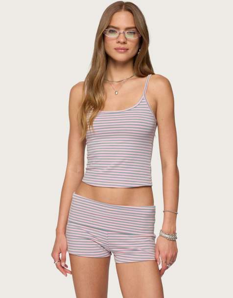 Edikted Kodi striped tank top in pink - view 1