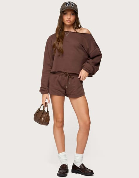 Edikted Kordelia shorts in brown - view 1