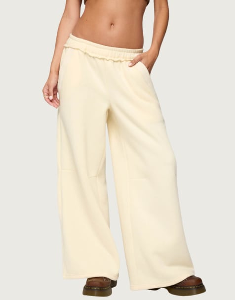 Edikted Kori oversized sweatpants in yellow - view 1