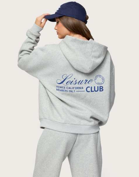 Edikted Leisure club hoodie in gray melange - view 1