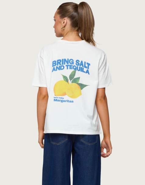 Edikted Let's make margs oversized t shirt in white