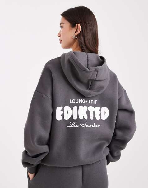 Edikted Lounge edit hoodie in grey (part of a set) - view 1