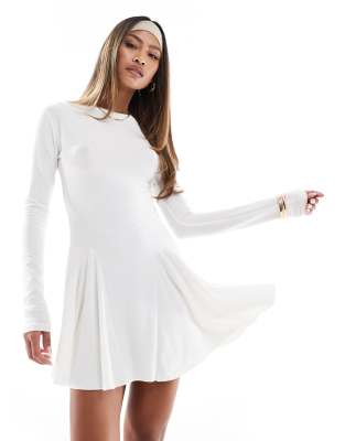 Edikted Edikted Lyria drop waist Mini Dress in white