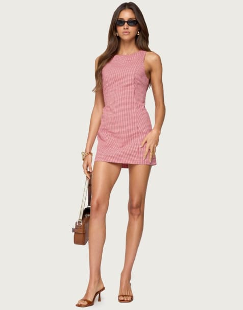 Edikted Macee gingham romper in red - view 1