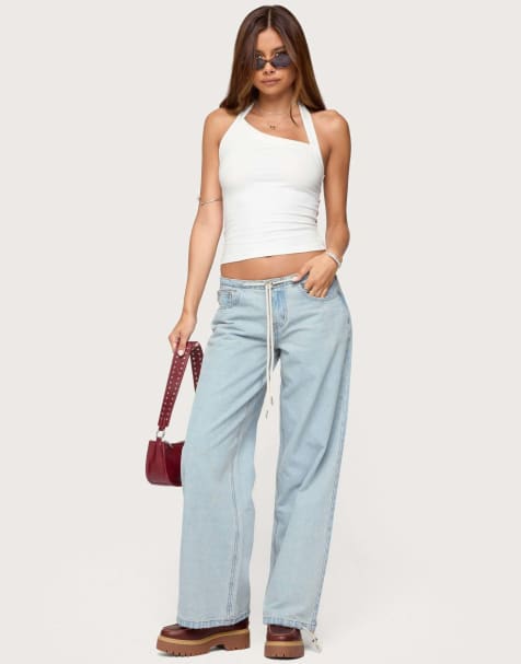 Edikted Meggie low rise jeans in light blue - view 1
