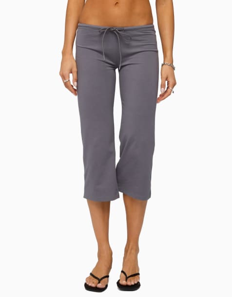 Edikted milene contrast french terry capri pants in charcoal - view 1