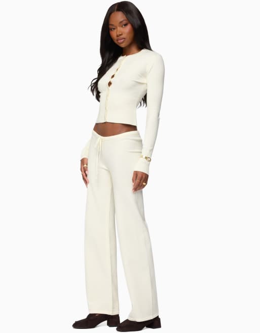 Edikted montanna knit pants in cream, 4 of 5
