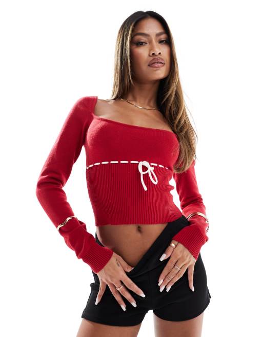 Edikted - Natasha - Gebreide top in rood