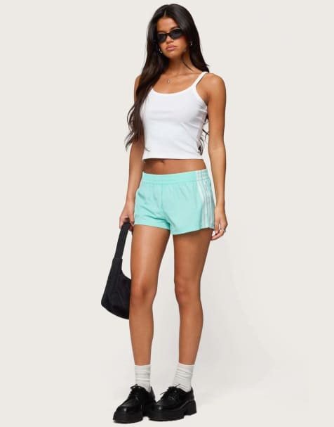 Edikted Nikki nylon shorts in aqua - view 1