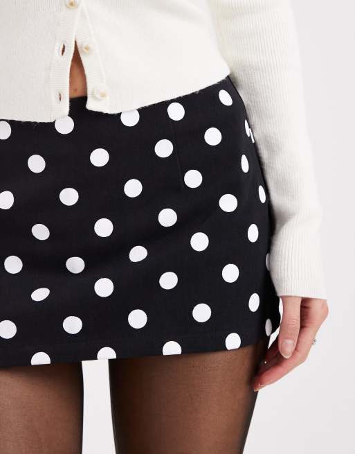 Edikted Noreen polka dot mini skort in black, 5 of 5