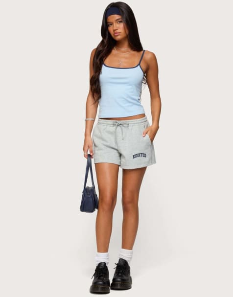 Edikted Off duty edikted sweat shorts in gray melange - view 1