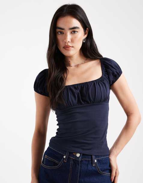 Edikted Oleana gathered bust top in navy - view 1
