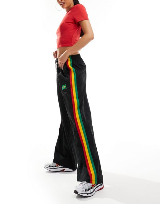 Edikted oversized baggy tracksuit pants with Brazil details