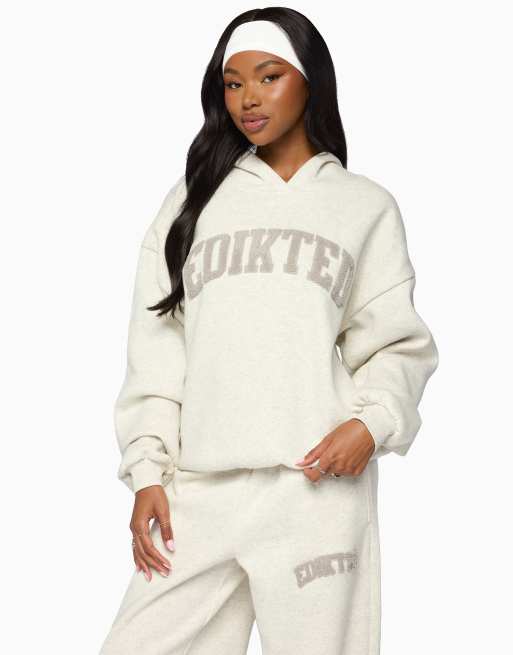Edikted oversized tracksuit set in light-gray-melange, 2 of 3