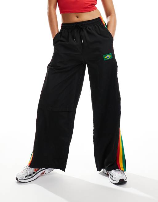 Edikted - Oversized træningsbukser med poset pasform og Brasilien-detaljer, 4 af 4