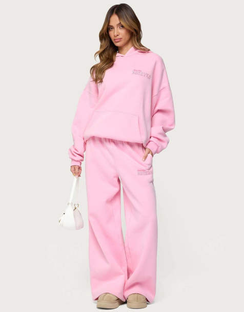 Edikted Pastel edit edikted sweatpants in pink - view 1