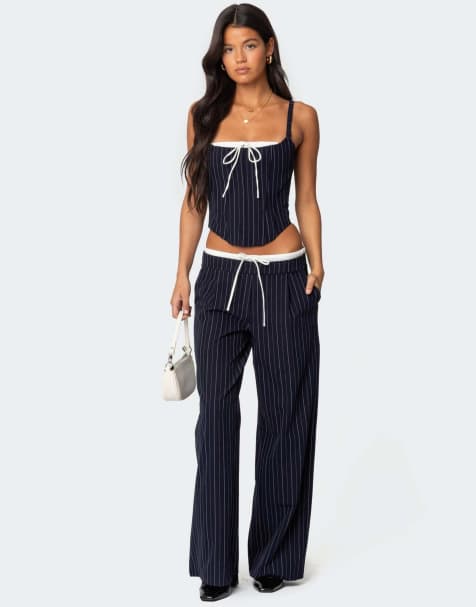 Edikted Peekaboo drawstring pants in black - view 1