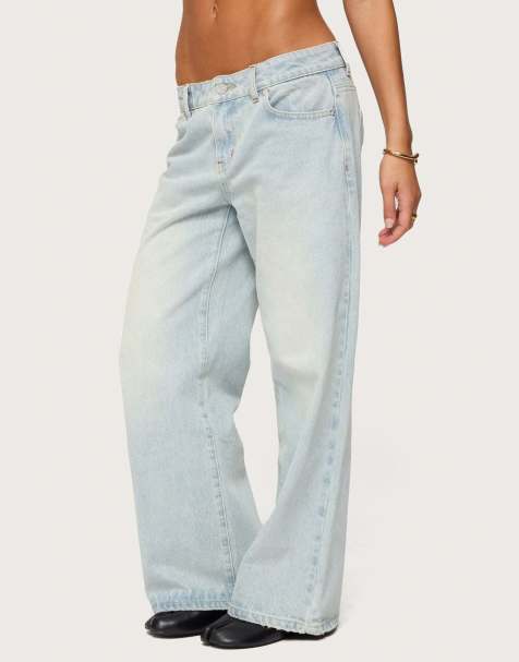 Edikted Petite ace relaxed jeans in blue - view 1