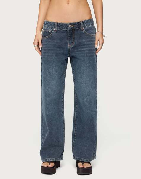 Edikted Petite ace relaxed jeans in blue - view 1