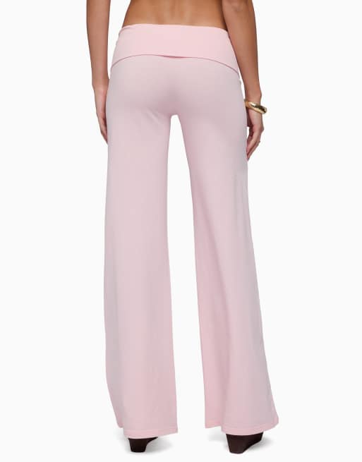 Edikted poppy foldover wide leg pants in pink, 2 of 5