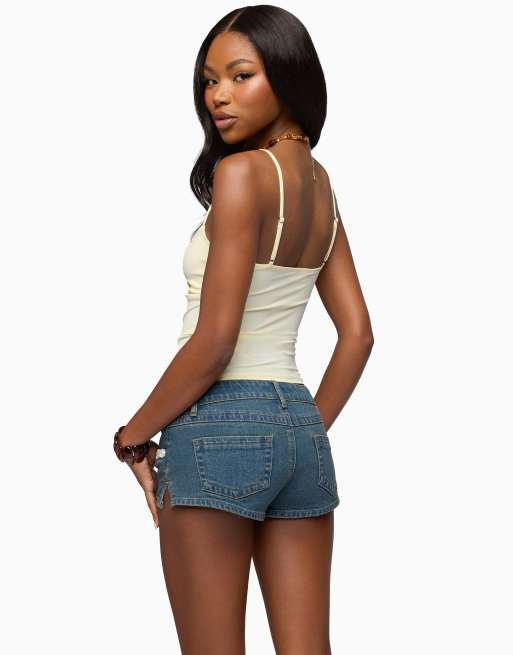 Edikted pyper twisted tank top in yellow, 2 of 5