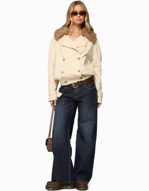 Edikted raelynn washed low rise baggy jeans in dark-blue-washed, 5 of 5