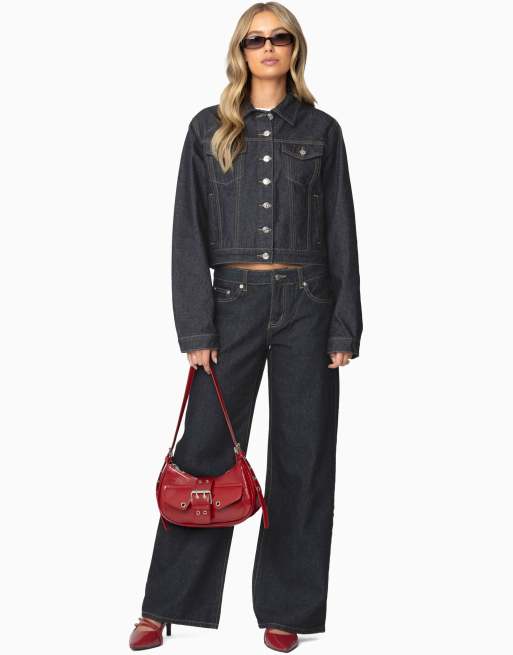Edikted raelynn washed low rise baggy jeans in indigo-blue-raw-washed, 5 of 5
