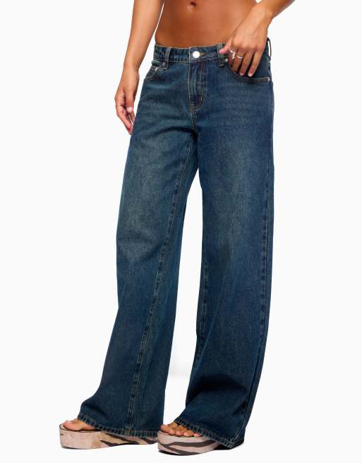 Edikted raelynn washed low rise baggy jeans in twilight-blue, 3 of 5