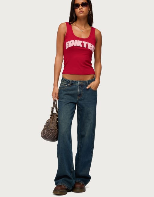 Edikted raelynn washed low rise baggy jeans in twilight-blue, 5 of 5