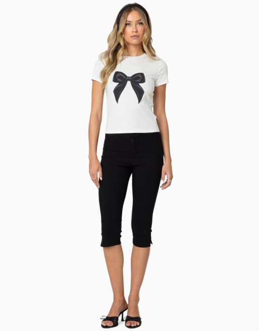 Edikted sarafina capri pants in black, 4 of 4
