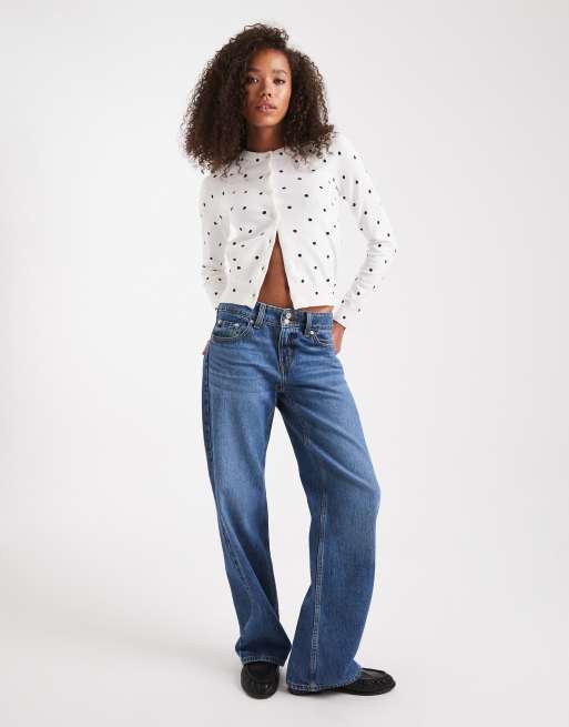 Edikted Shea polka dot knitted cardigan in white, 2 of 4