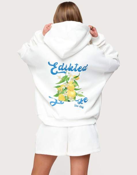 Edikted Squeeze the day hoodie in white - view 1