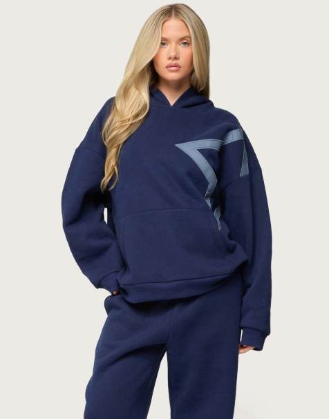 Edikted Starly oversized hoodie in navy - view 1