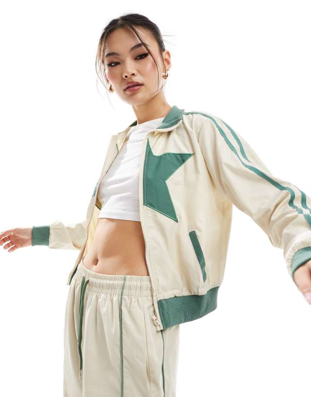 Edikted - superstar nylon track jacket co-ord