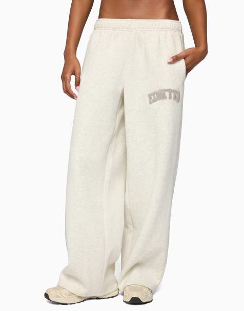 Edikted wide leg sweatpants in light-grey-melange - view 1