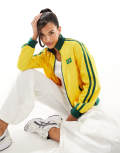 Edikted zip up track jacket with Brazilian flag-Yellow