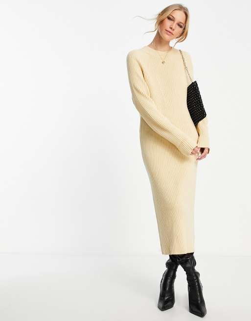Edited - Adela - Vestito midi in maglia color vaniglia