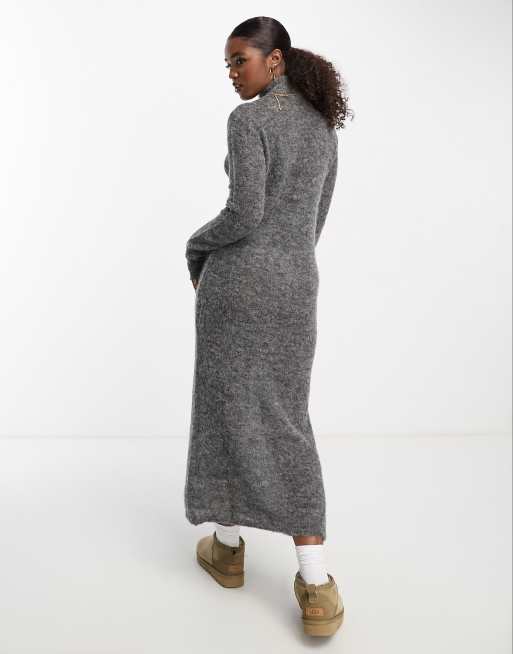 Edited alapaca wool maxi jumper dress in grey