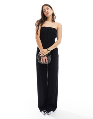 Edited bandeau utility jumpsuit in black