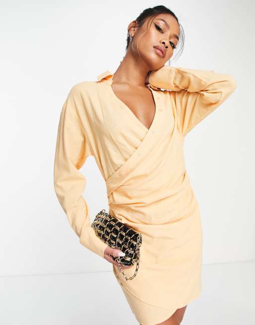 Ruched side fitted shirt dress sale