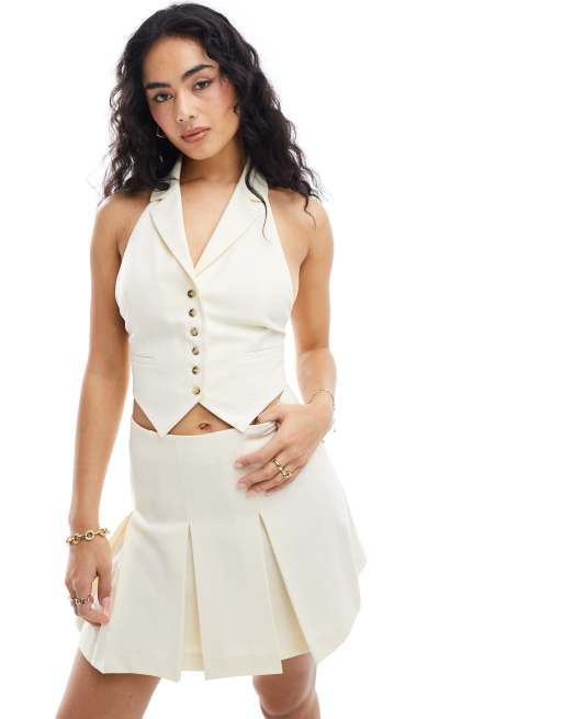 EDITED - Elegant gilet in crème, deel van co-ord set