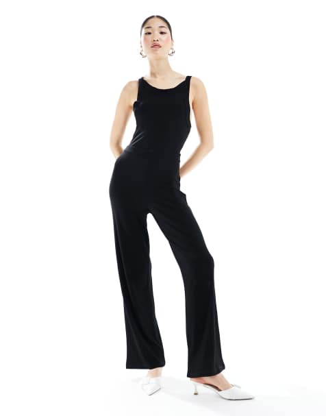 Edited flared jumpsuit in black - view 1