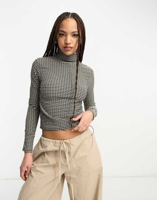 Edited high neck top in grid check co-ord | ASOS