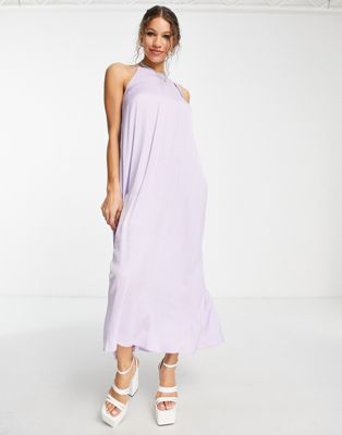 Edited maxi cami dress with drop back in lilac