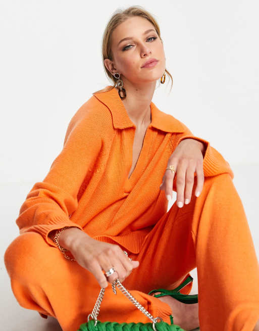 Edited - Nava - Pull avec col - Orange