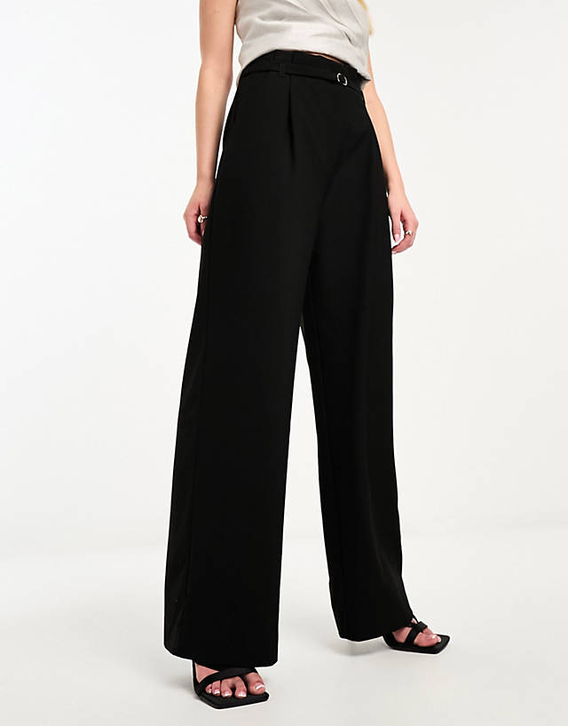 Edited - pleated tailored trouser in black