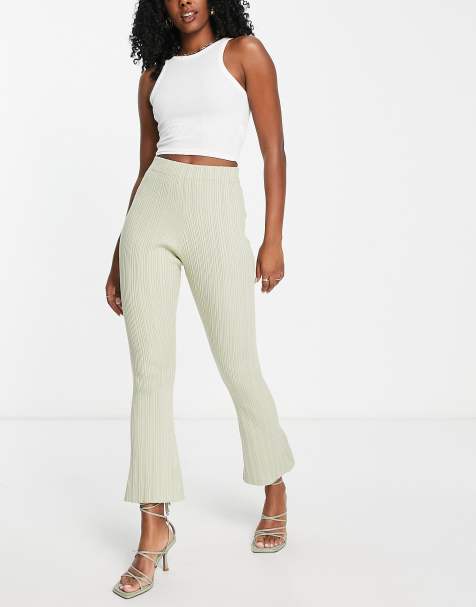Edited – Plissierte Schlaghose in Khaki, Kombiteil - view 1