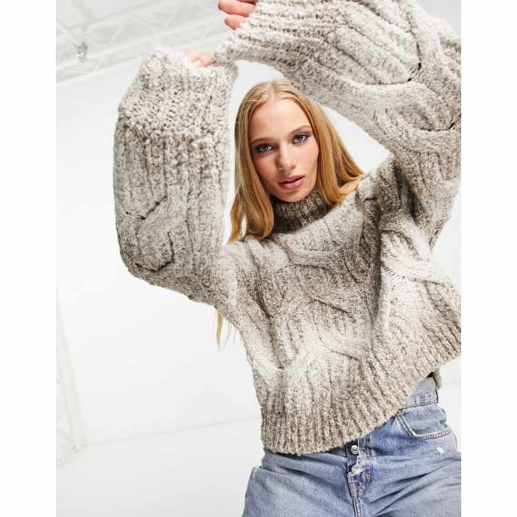 Edited Pull en maille torsad e effet d grad Beige ASOS