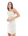 [Edited] Edited ruched drape mini dress in cream-White 36 Cream