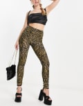 [Edited] Edited ruched leggings in tiger print-Orange 34 Tiger